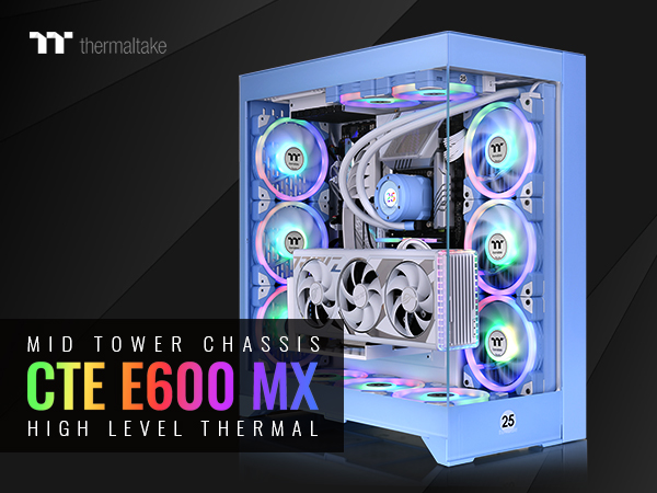 Thermaltake CTE E600 MX Hydrangea Blue Mid Tower E-ATX Case with 